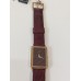 VINTAGE Lanvin γυναικείο ρολόι με επίχρυσο καντράν και μπορντώ δερμάτινο λουράκι (VIN18)